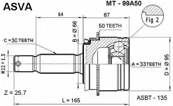 ASVA MT99A50 ØÐÓÑ ÍÀÐÓÆÍÛÉ 33x66x30