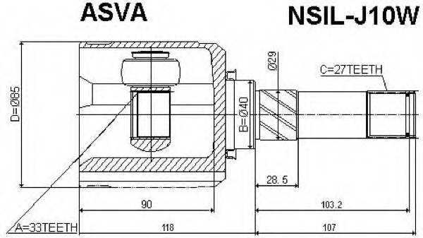 ASVA NSILJ10W ØÐÓÑ ÂÍÓÒÐÅÍÍÈÉ ËÅÂÛÉ