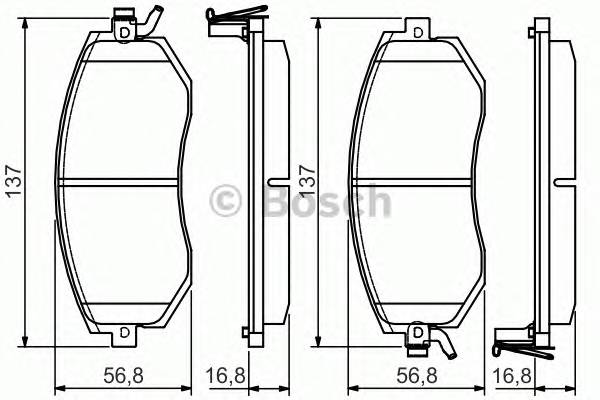 BOSCH 0 986 495 125 Комплект гальмівних колодок,