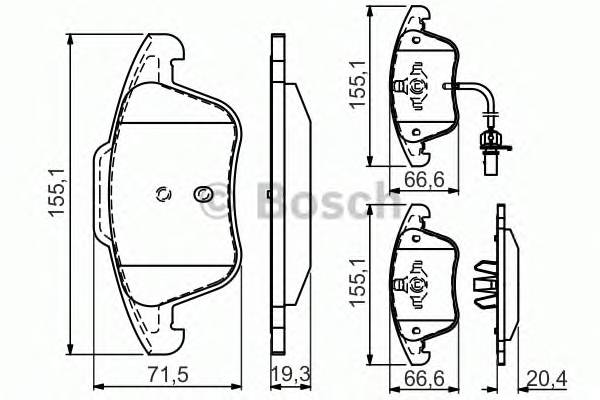 BOSCH 0 986 494 538 Комплект гальмівних колодок,