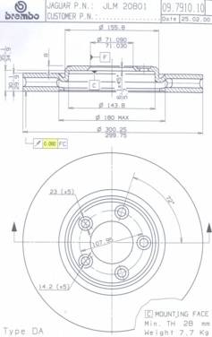 BREMBO 09.7910.11 Гальмівний диск