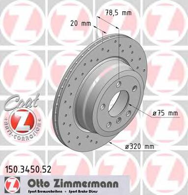 ZIMMERMANN 150.3450.52 Тормозной диск