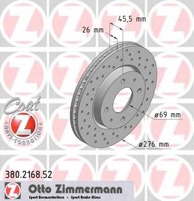 ZIMMERMANN 380.2168.52 Гальмівний диск