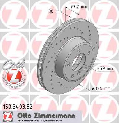 ZIMMERMANN 150.3403.52 Гальмівний диск