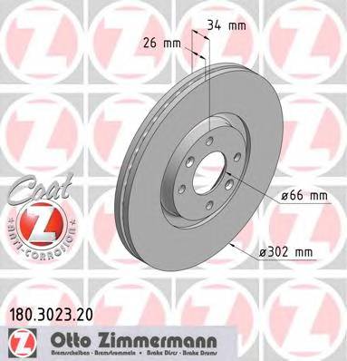 ZIMMERMANN 180.3023.20 Тормозной диск