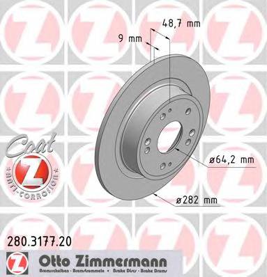 ZIMMERMANN 280.3177.20 Гальмівний диск