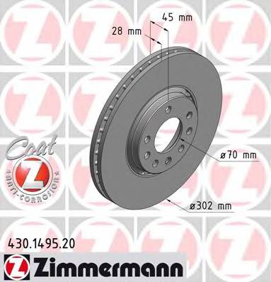 ZIMMERMANN 430.1495.20 Гальмівний диск