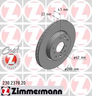 ZIMMERMANN 230.2378.20 Тормозной диск
