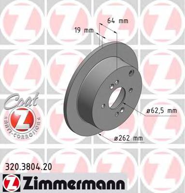 ZIMMERMANN 320.3804.20 Гальмівний диск