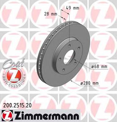 ZIMMERMANN 200.2515.20 Гальмівний диск