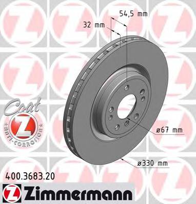 ZIMMERMANN 400.3683.20 Тормозной диск