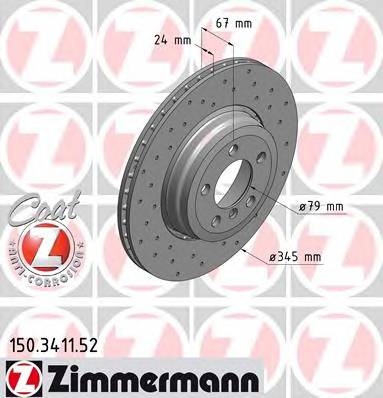 ZIMMERMANN 150.3411.52 Тормозной диск