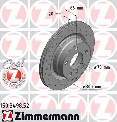 ZIMMERMANN 150.3498.52 Тормозной диск