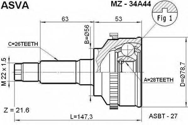 ASVA MZ34A44 ØÐÓÑ ÍÀÐÓÆÍÒÉ 28X56X26