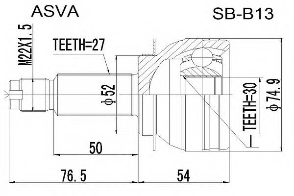 ASVA SBB13 ØÐÓÑ ÍÀÐÓÆÍÛÉ 30x52x27