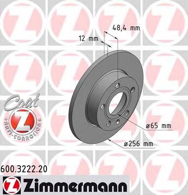ZIMMERMANN 600.3222.20 Тормозной диск