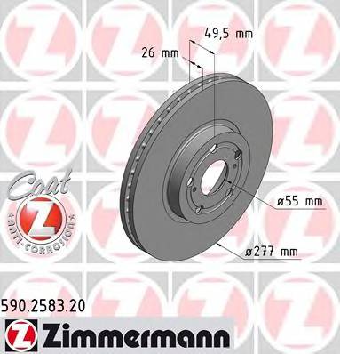 ZIMMERMANN 590.2583.20 Тормозной диск