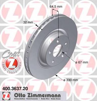 ZIMMERMANN 400.3637.20 Тормозной диск