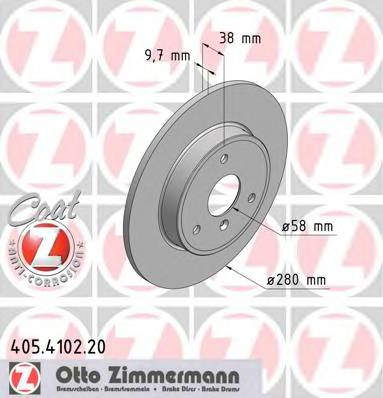 ZIMMERMANN 405.4102.20 Тормозной диск