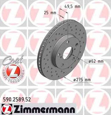 ZIMMERMANN 590.2589.52 Тормозной диск