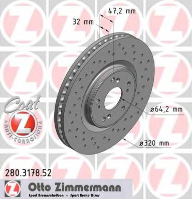 ZIMMERMANN 280.3178.52 Тормозной диск