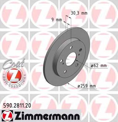 ZIMMERMANN 590.2811.20 Тормозной диск