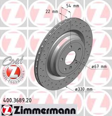 ZIMMERMANN 400.3689.20 Тормозной диск