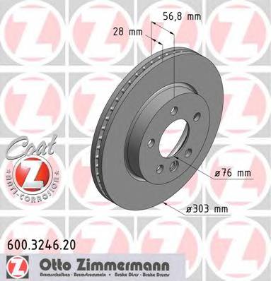 ZIMMERMANN 600.3246.20 Гальмівний диск