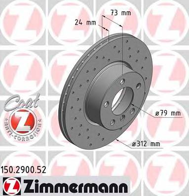 ZIMMERMANN 150.2900.52 Гальмівний диск