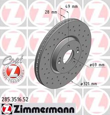 ZIMMERMANN 285.3516.52 Тормозной диск