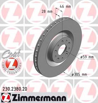 ZIMMERMANN 230.2380.20 Гальмівний диск