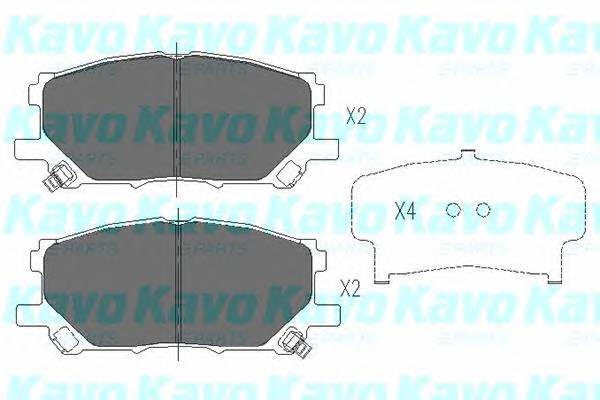 KAVO PARTS KBP-9080 Комплект гальмівних колодок,