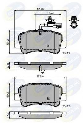 COMLINE CBP12105 Комплект тормозных колодок,