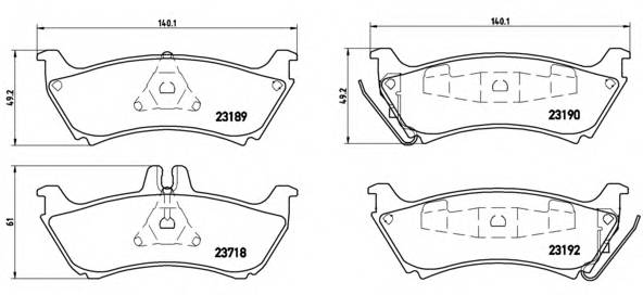 BREMBO P 50 044 Комплект тормозных колодок,