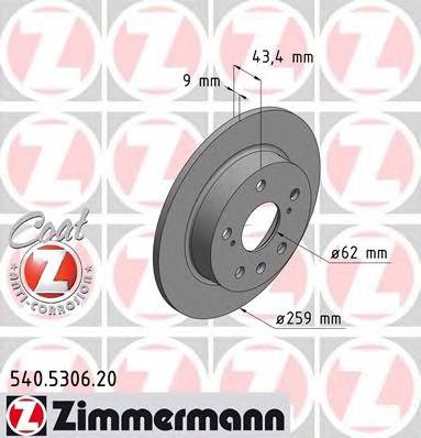 ZIMMERMANN 540.5306.20 Гальмівний диск