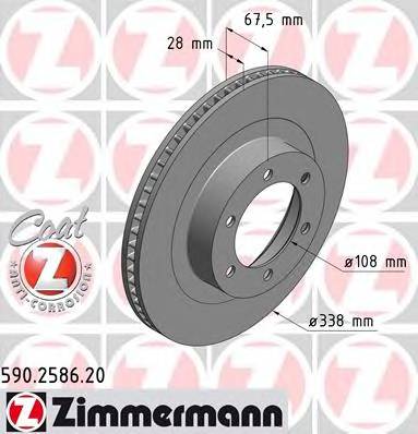 ZIMMERMANN 590.2586.20 Тормозной диск
