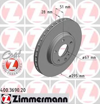 ZIMMERMANN 400.3690.20 Тормозной диск