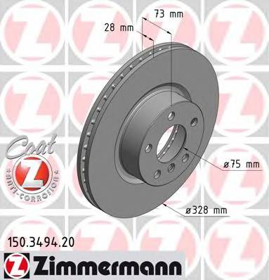ZIMMERMANN 150.3494.20 Тормозной диск