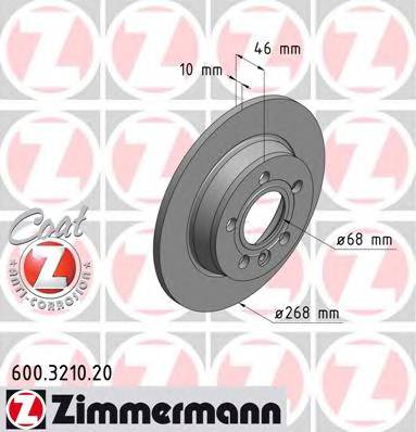 ZIMMERMANN 600.3210.20 Тормозной диск