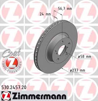 ZIMMERMANN 530.2457.20 Тормозной диск