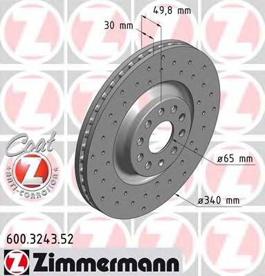 ZIMMERMANN 600.3243.52 Тормозной диск