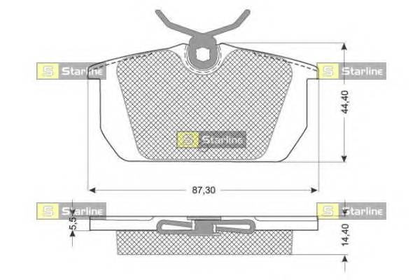 STARLINE BD S822P Гальмiвнi колодки, к-кт.