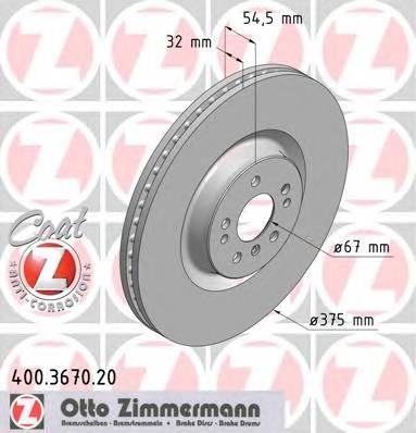 ZIMMERMANN 400.3670.20 Гальмівний диск