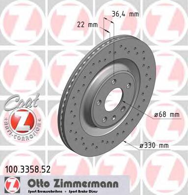 ZIMMERMANN 100.3358.52 Тормозной диск