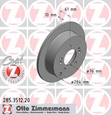 ZIMMERMANN 285.3512.20 Тормозной диск