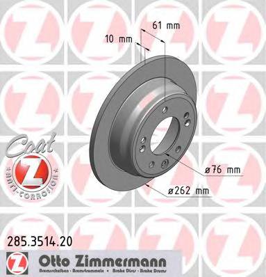 ZIMMERMANN 285.3514.20 Тормозной диск