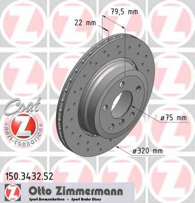 ZIMMERMANN 150.3432.52 Гальмівний диск