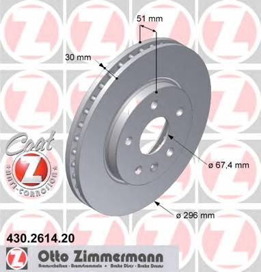 ZIMMERMANN 430.2614.20 Тормозной диск