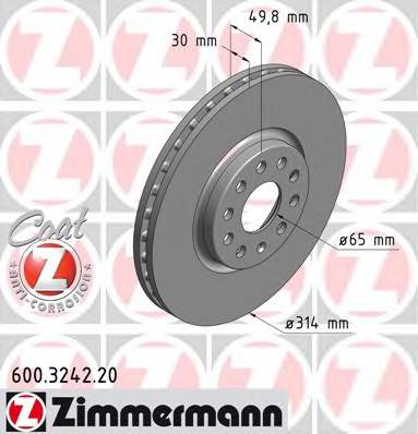 ZIMMERMANN 600.3242.20 Тормозной диск