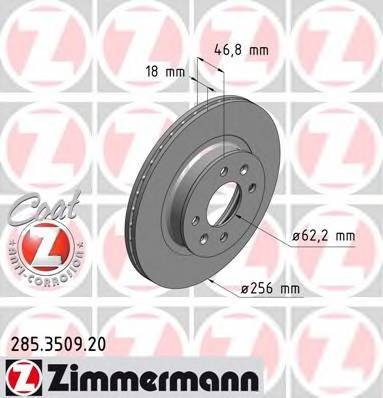 ZIMMERMANN 285.3509.20 Гальмівний диск